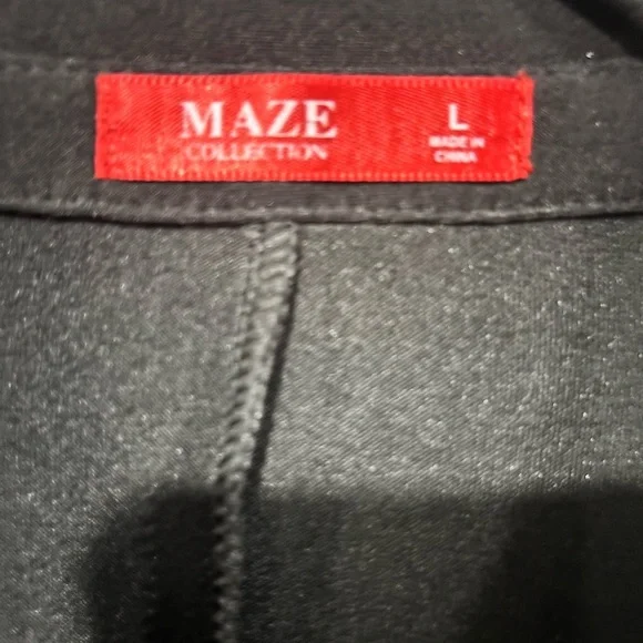 Little Black Work Dress Maze Collection Button-Down Mini Dress - Size L - Picture 2 of 6